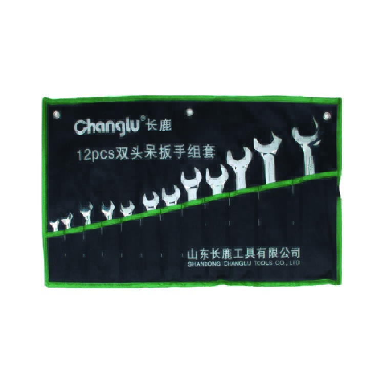 长鹿碳钢镜面双头呆扳手组套