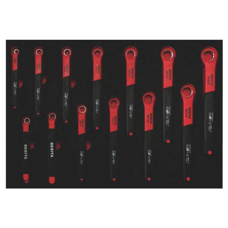 百思泰13件绝缘梅花扳手工具托组套