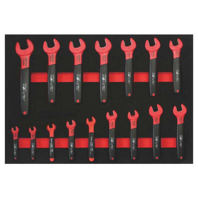 百思泰16件绝缘开口扳手工具托组套