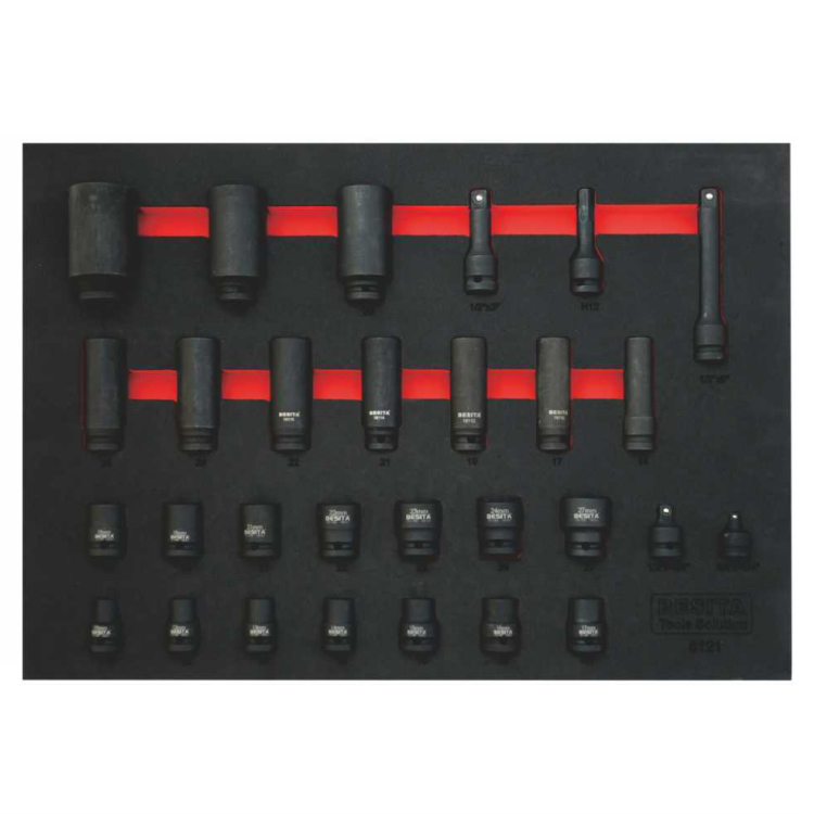 百思泰29件风动套筒工具托组套6121